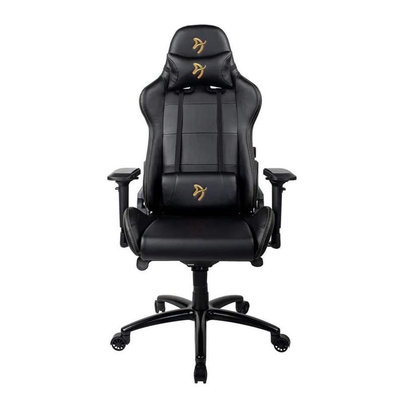 Arozzi Verona Signature Premium PU Leather Ergonomic Gaming Chair - Black - Gold Logo - كرسي